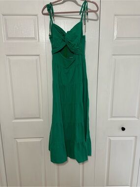 Women’s Green Tie-Strap Maxi Dress
